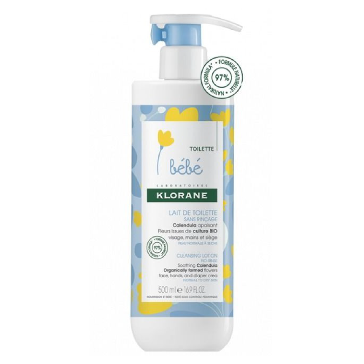 Klorane Cleansing Lotion No-Rinse - Soothing Calendula, 500  ML