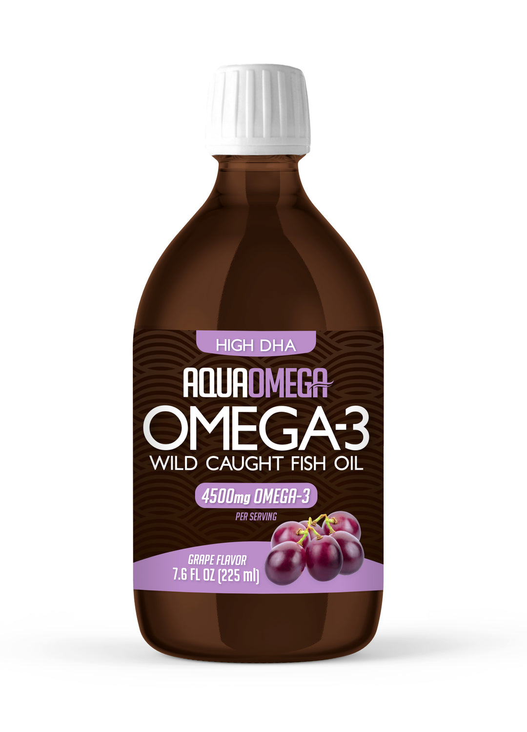 AquaOmega 1:5 High DHA OMEGA-3 with Caught Fish Oil, Grape flavor  (225ml)