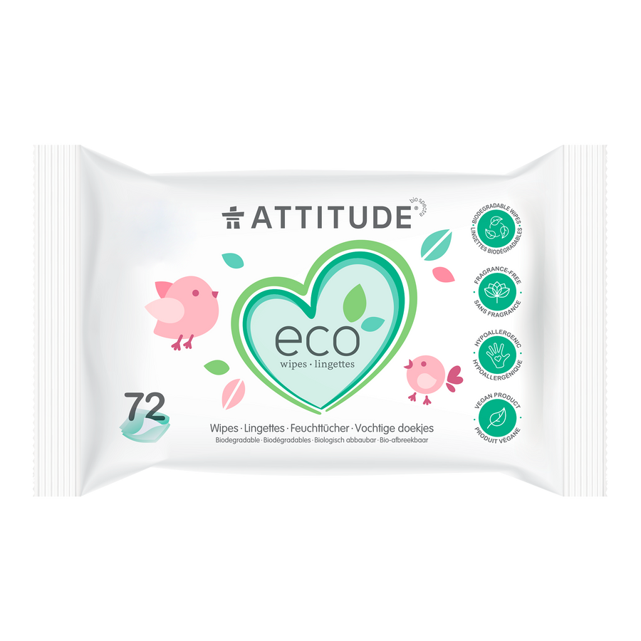 Attitude Baby Wipes 100% Biodegradable