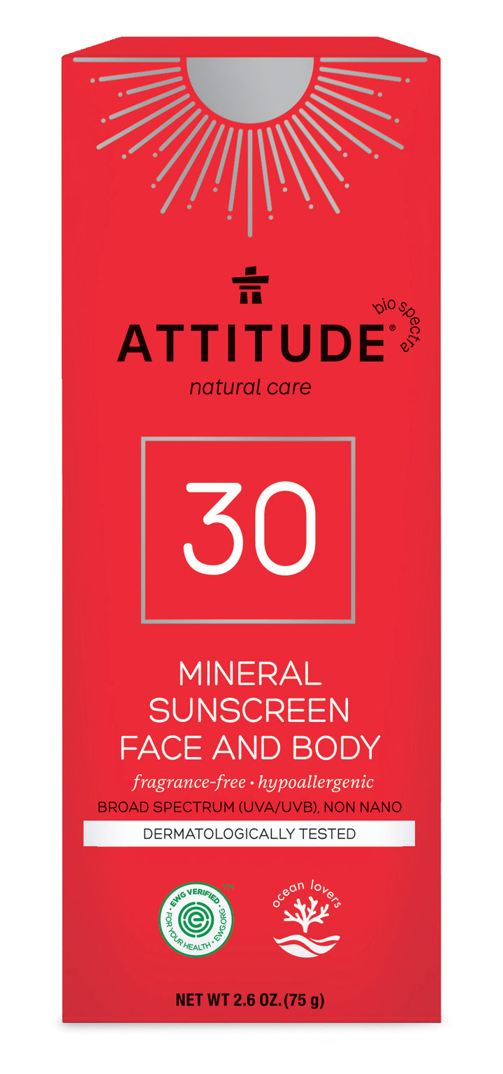 Attitude SPF30 Face Sunscreen Fragrance-free