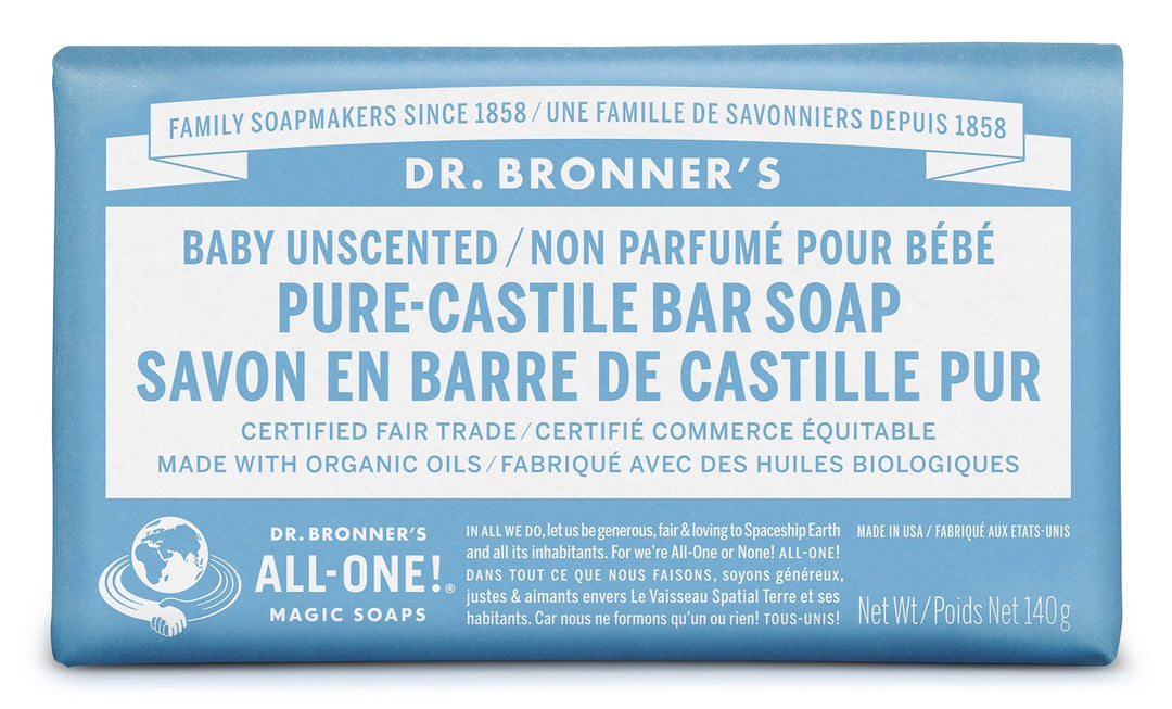 Dr. Bronner's  Baby Unscented Pure Castile Bar Soap
