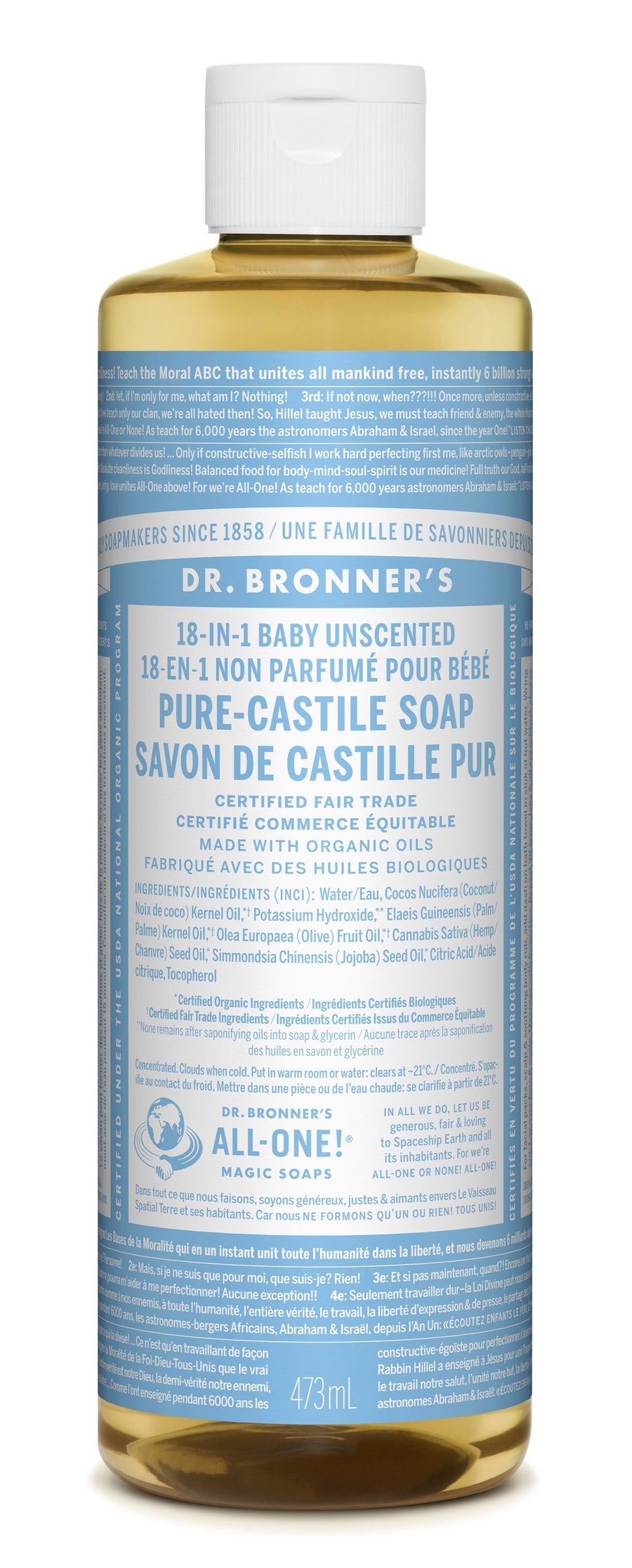 Dr. Bronner's Baby Unscented Pure Castile Soap