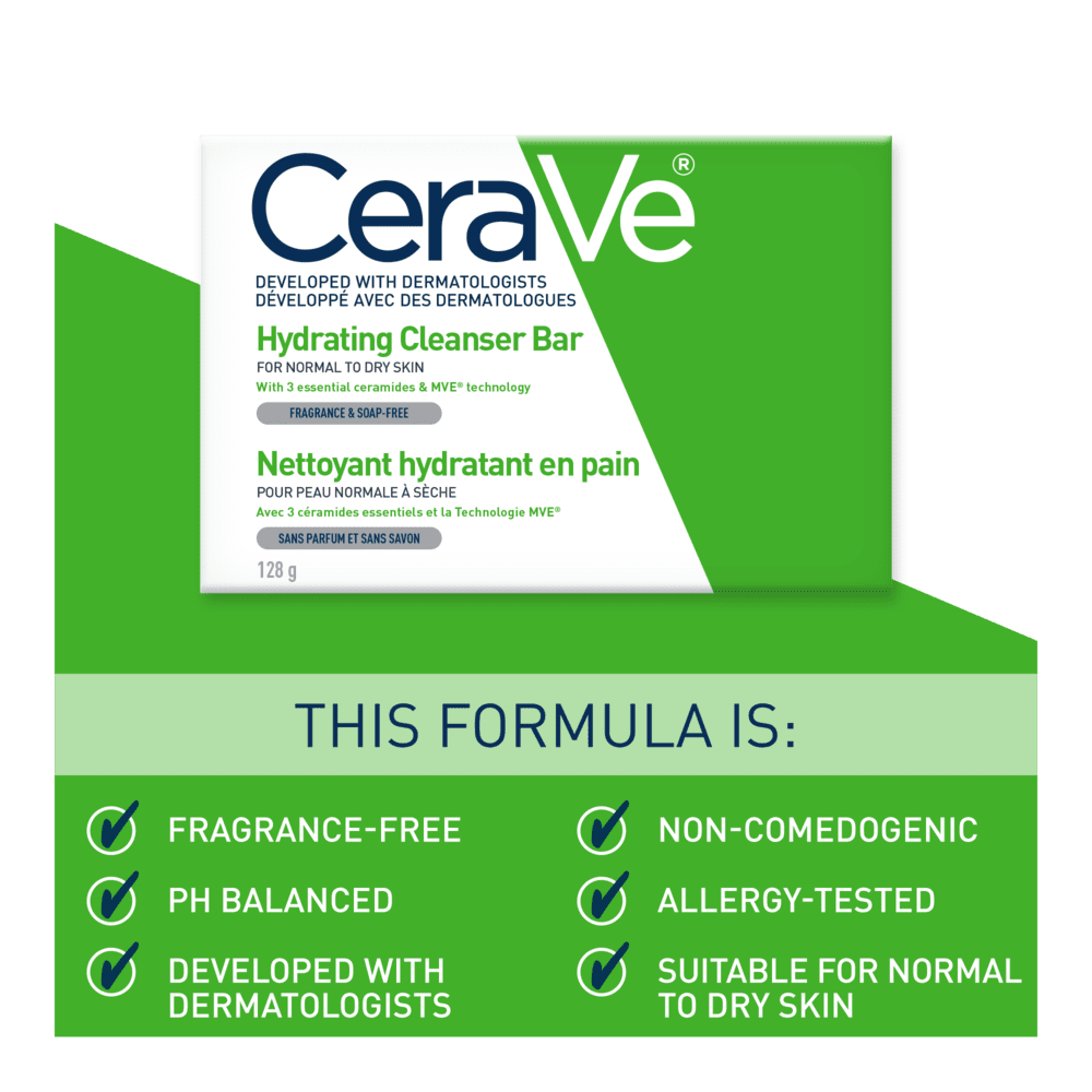 CeraVe Hydrating Cleanser Bar, 128g