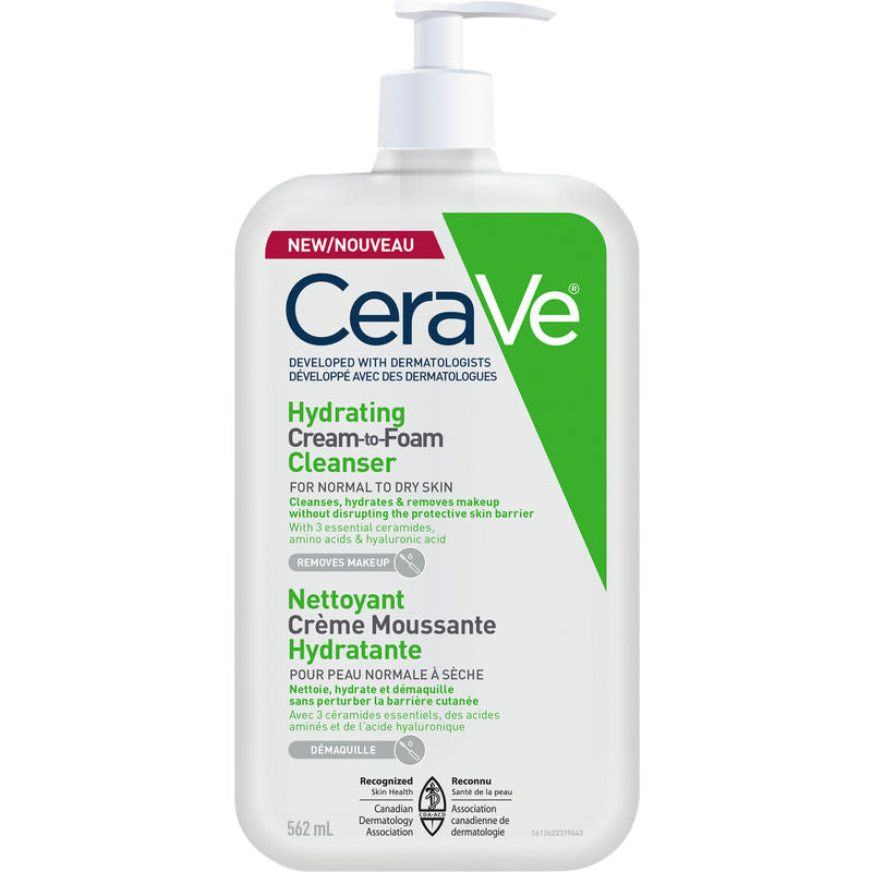 CeraVe Hydrating Cream-to-Foam Cleanser, 562ml