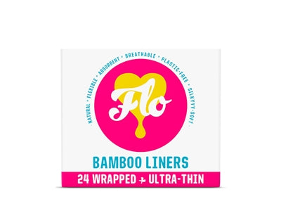 Here We Flo, FLO Bamboo Daily Panty Liners, 24 wrapped