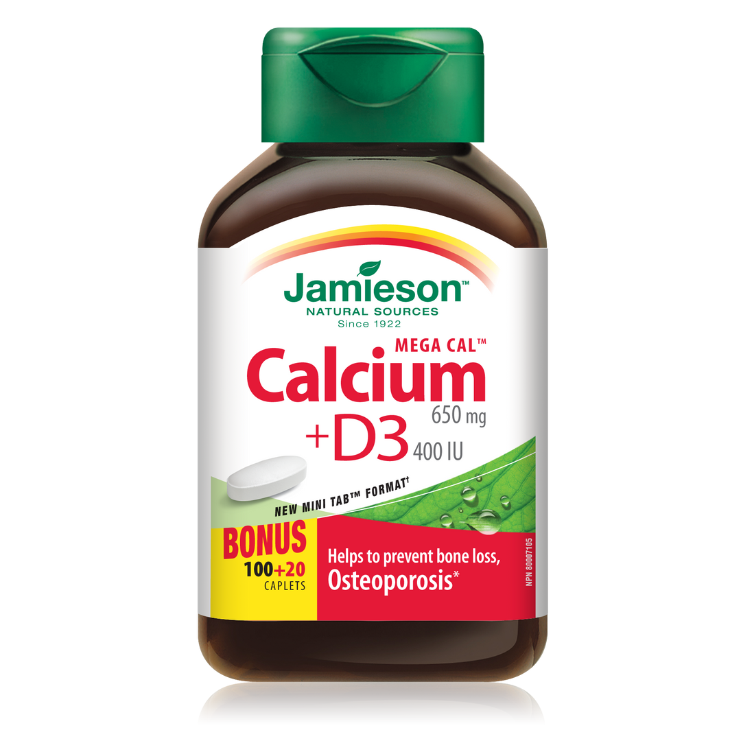 Jamieson Calcium 650mg+Vit. D 400IU 100's+20's Free