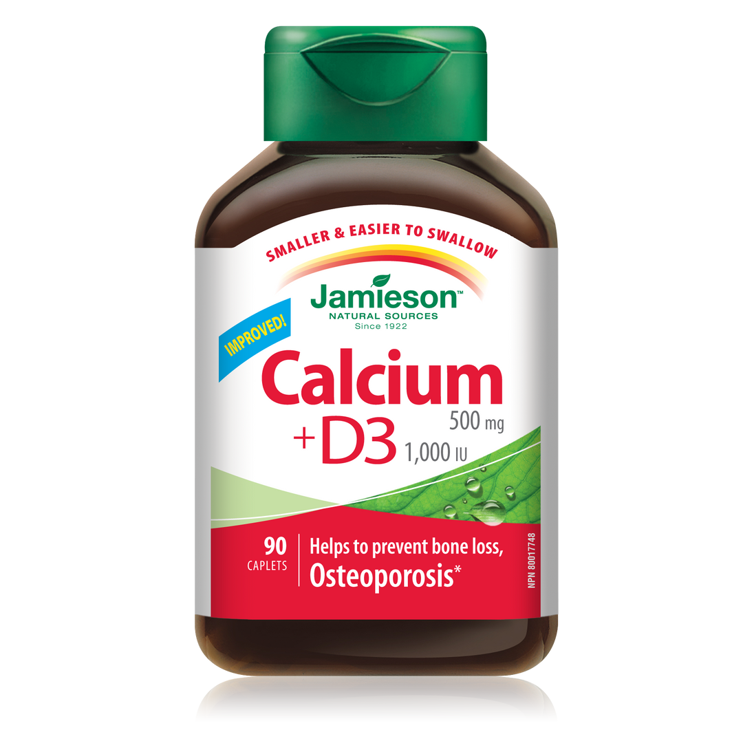 Jamieson Calcium 500mg + Vitamin D 1000IU 90's