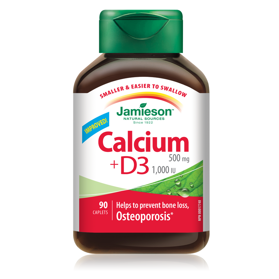 Jamieson Calcium 500mg + Vitamin D 1000IU 90's