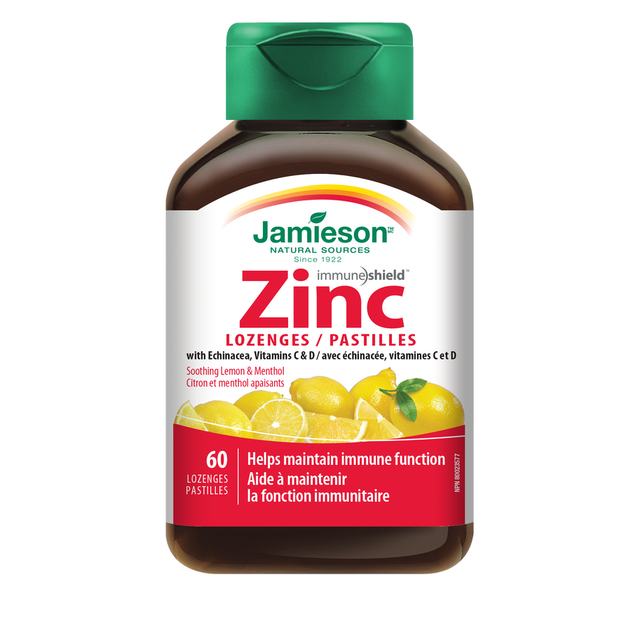 Jamieson Zinc Lozenges w Vit. C+D - Lemon