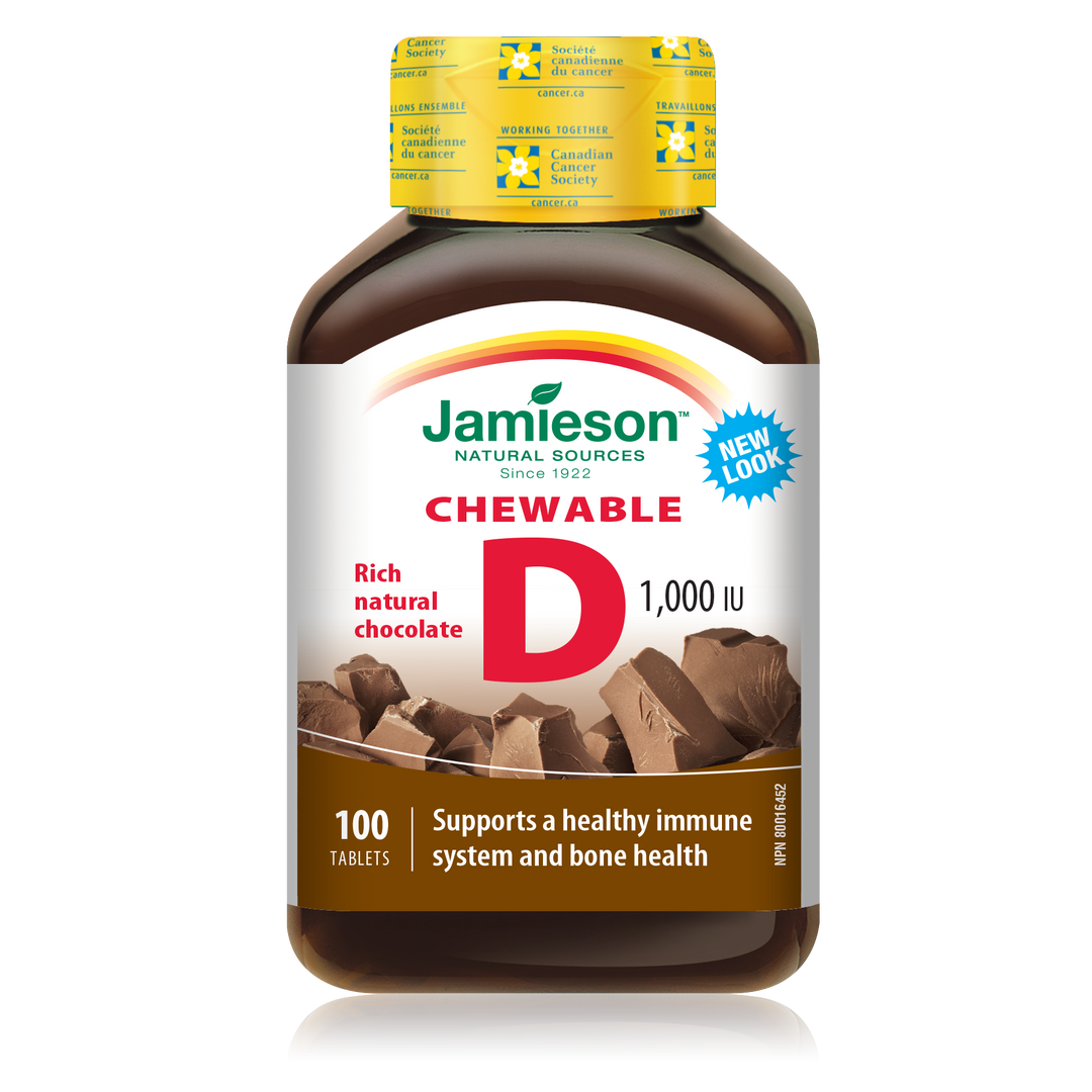 Jamieson Vitamin D 1,000IU Chewable - Chocolate 100's