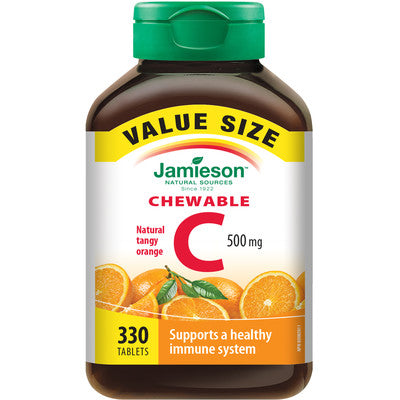 Jamieson Chewable Vitamin C 500 mg - Tangy Orange Value Pack