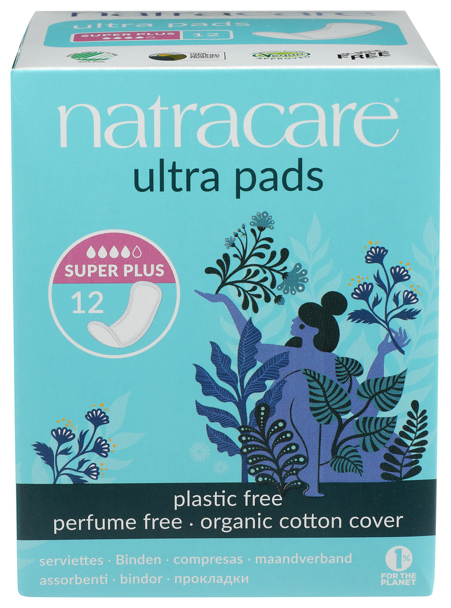 Natracare Natural Ultra Pads Super, 12 Pads