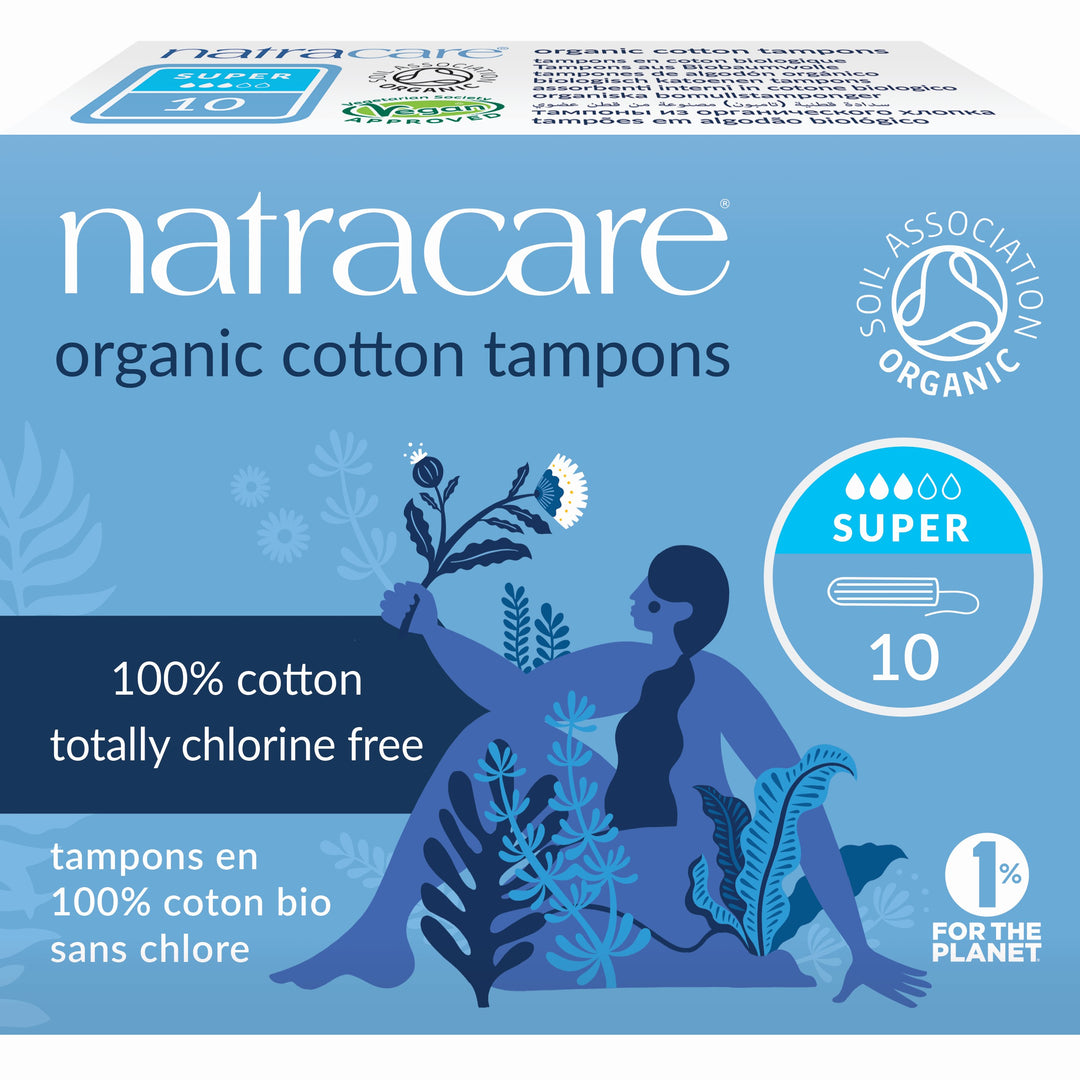 Natracare Organic Cotton Super Tampons, 10 count