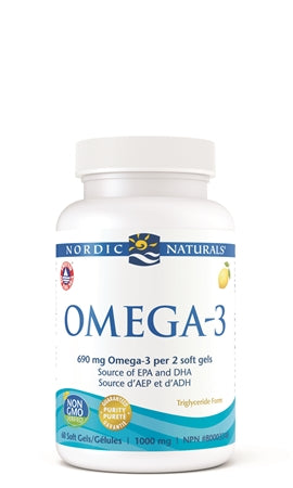 Nordic Naturals Omega 3 Lemon, 60 Softgels