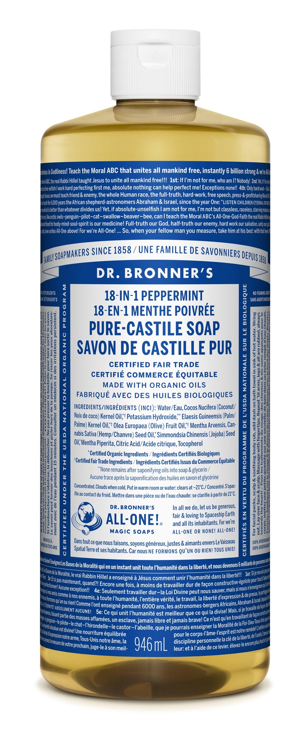 Dr. Bronner's Peppermint Pure Castile Liquid Soap
