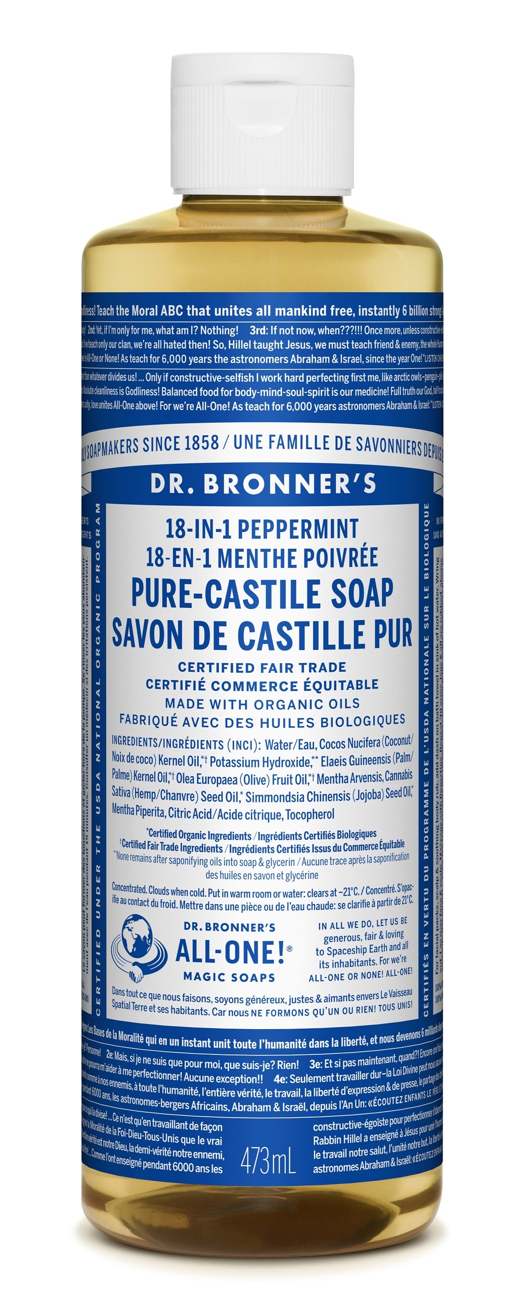 Dr. Bronner's  Peppermint Pure Castile Soap