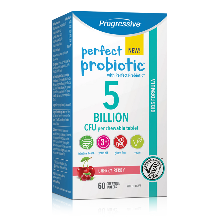 Progressive Perfect Probiotic 5 Billion Kids Cherry Berry 60 Chewable Tablets