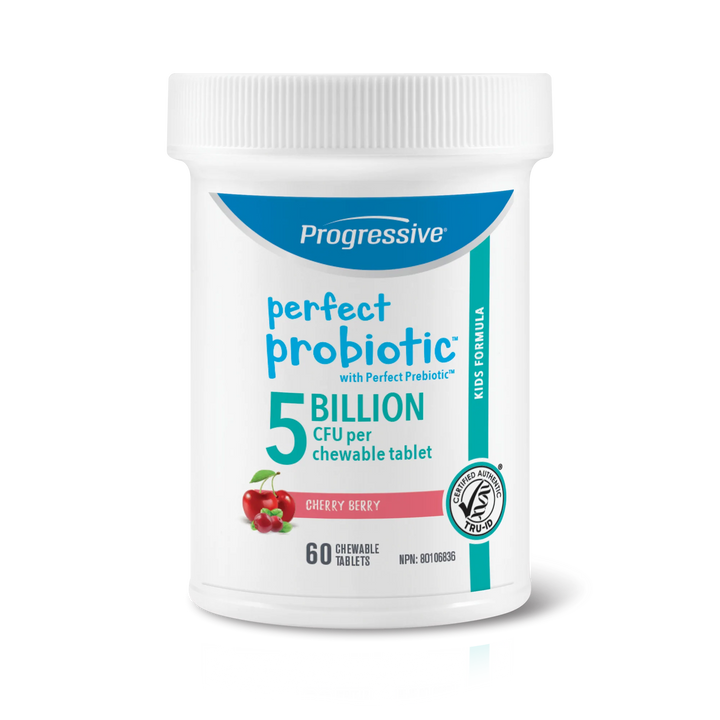 Progressive Perfect Probiotic 5 Billion Kids Cherry Berry 60 Chewable Tablets