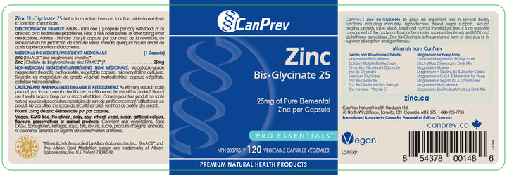 CanPrev Zinc Bis-Glycinate  25